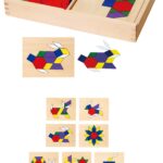Drewniana Mozaika Geometryczna Viga Toys Klocki Dienesa Układanka Logiczna 148 el Montessori